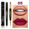 Double Ended Matte Lipstick Long Lasting Wateproof Lipsticks Brand Lip Makeup Cosmetics Dark Red Lips Liner Pencil Beauty