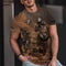 Vintage Men's T-Shirt 3D Biker Print Short-Sleeved T-Shirt Breathable Round Neck Tops Summer Men's Large Street Casual Clothing