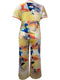 2 Piece Women Sets 2024 New Arrival Plus Size Summer Matching Sets Print Two Pieces Sets Top Pants Suits Outfits Clothing