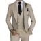 Men's Khaki Formal 3 Piece Groomsmen Wedding Elegant Tuxedo Suit with Fitted Lapel (blazer + vest + pants)