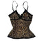 American retro punk aesthetic lace leopard print camisole top sexy slim fit chic hottie crop tops Harajuku Y2K aesthetic Clothes