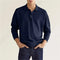 2024 Autumn leisure Home long Sleeve top Fashion Men's solid color lapel Men's POLO Shirt