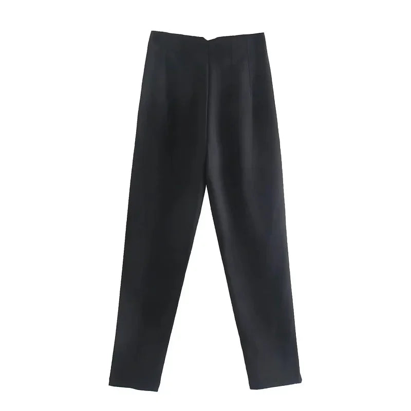 TRAF Ladies Pants Office Wear Black Pink White Pants for Women Fashion High waist Formal Pants Office outfits Pencil Trousers