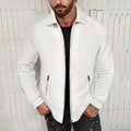 2024 European and American Waffle Long Sleeved Zippered Men's Jacket High Street Casual Men's Autumn Jacket