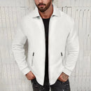 2024 European and American Waffle Long Sleeved Zippered Men's Jacket High Street Casual Men's Autumn Jacket