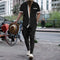 Summer new men's short-sleeved long pants suit 2025 sport and casual men's style for teenagers two-piece set