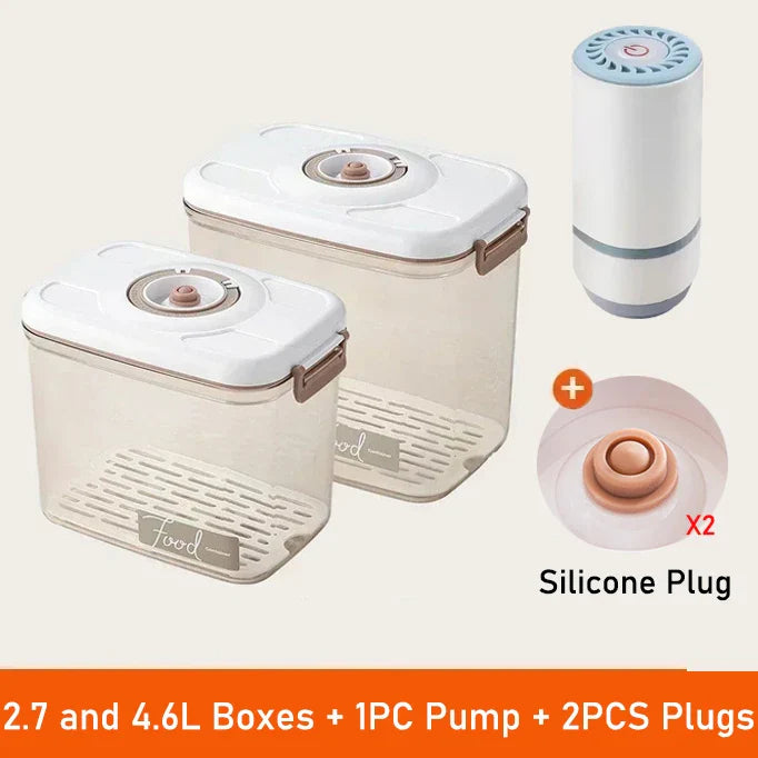 Vacuum Food Storage Box Fresh-Keeping Canister Sealed Storage Container Large Capacity Food Dispenser  Kitchen Storage Box