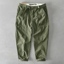 2025 New Spring Autumn Men Pure Cotton Men Cargo Pants Korean Style Male Casual Loose Belt Mid Waist Man Trouser Plus Size 4XL