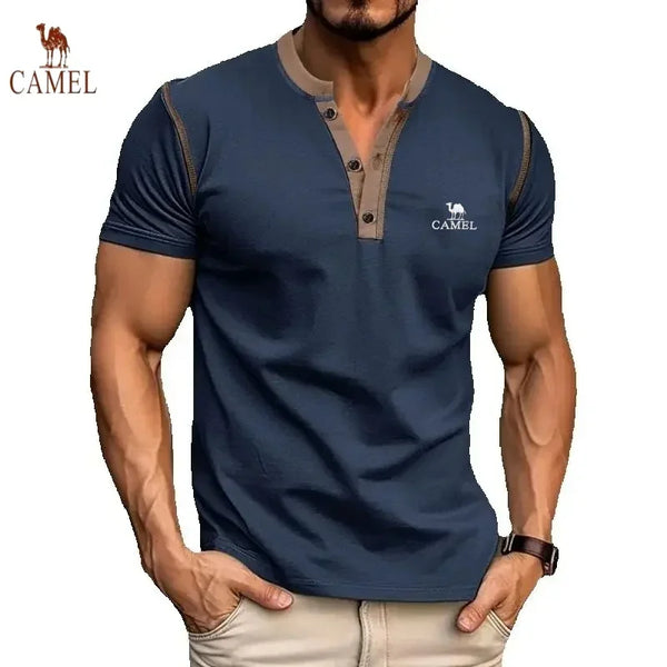 Men's embroidered high-quality cotton polo shirt new summer fashion casual breathable cool top