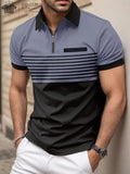 Men Polo Zipper Polo Shirt Solid Golf Tops Daily Outdoor Tees Business Casual Style Shirts Loose Oversized Men T-Shirt Clothing
