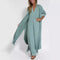 2023 New Solid Color V-Neck Pullover Dress Cardigan Jacket Women's Fashion Cross-Border Amazon Independent Site Clothing