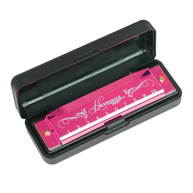 Professional 10 Hole 20 Tone Harmonica Color C Tone Harmonicas with Case Christmas Gift for Beginners Harmonica Hohner