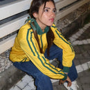 BRASIL Yellow Vintage Jackets Women's Oversized Harajuku Zipper Windbreaker Y2k Streetwear Loose Coats Autumn Trend Sweatshirts