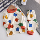 Children Set for Boys Girls Loungewear Long Sleeve Pajamas Cute Deisgn Lightweight and Comfortable Fabric Sleepwear Outfit