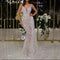 New Women's Clothing Europe America Foreign Trade Sexy V-Neck Silver-Color Long Dress Ebay Amazon Cross-Border Style
