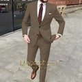 Men's Khaki Suit 2-piece Set - Swallowtail Suit Handsome Wedding Suit Men's British Style Custom Men's Suit Jacket Trousers