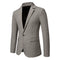 Classic Men's Casual Blazer Jackets SIngle Button Vintage Check Suit Coat Male Khaki