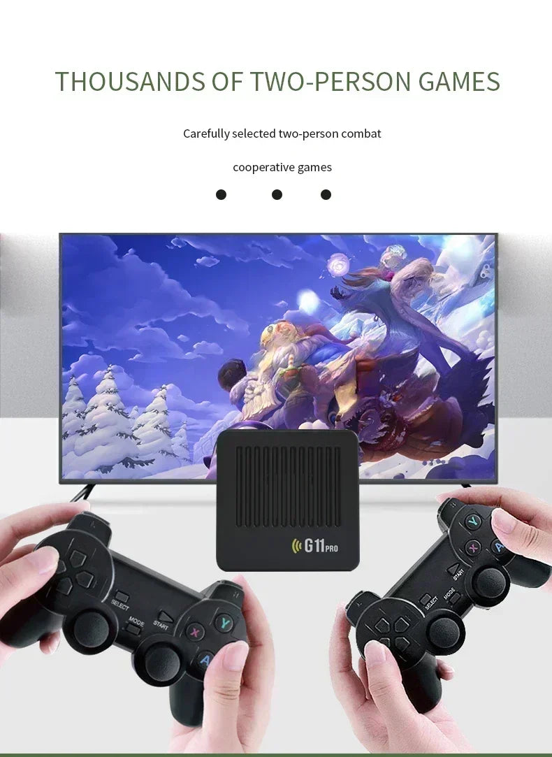 G11 Pro Video Game Console 4K HD 2.4G 256GB Wireless Controller Emuelec4.3 S905X2 Dual System Family Gamebox Built-in 60000 Game