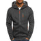 Solid Color Men Hooded Jacket Casual Long Sleeve Hoodie Zipper Gym Sports Hoodie Fashion