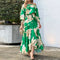 2023 Amazon Women's Fashion Dress Flower Printed Half Sleeve Summer Cross-Border OS050 Style Clothing For Ladies