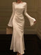 New Autumn Elegant Solid  Dress Women Flare Sleeve Slim Mermaid Spring New French Vintage Wedding Party 2024