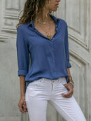 Casual Long Sleeve Solid Shirt Luxury Women's Blouses Elegant Korean Clothing Oversized Chiffon Tops Streetwear Loose Tunis