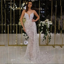 New Women's Clothing Europe America Foreign Trade Sexy V-Neck Silver-Color Long Dress Ebay Amazon Cross-Border Style