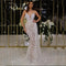 New Women's Clothing Europe America Foreign Trade Sexy V-Neck Silver-Color Long Dress Ebay Amazon Cross-Border Style