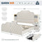 Queen Size 53” Tall Platform Bed Frame with 4 Storage Drawers Built in Charging Station & LED Bedroom White Headboards Under Bed