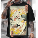 Japanese Style Men's Short-Sleeved T-Shirt Shirt Ukiyo-E Printed 3D T-Shirt Casual Tops Oversized Summer Men's Fashion Clothing