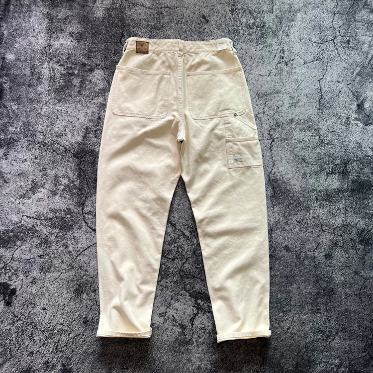 Hard Tough Heavyweight 13oz Amekaji American Retro Woodcut Pants Multiple Pockets Workwear Durable Canvas Casual Cargo Pants Men