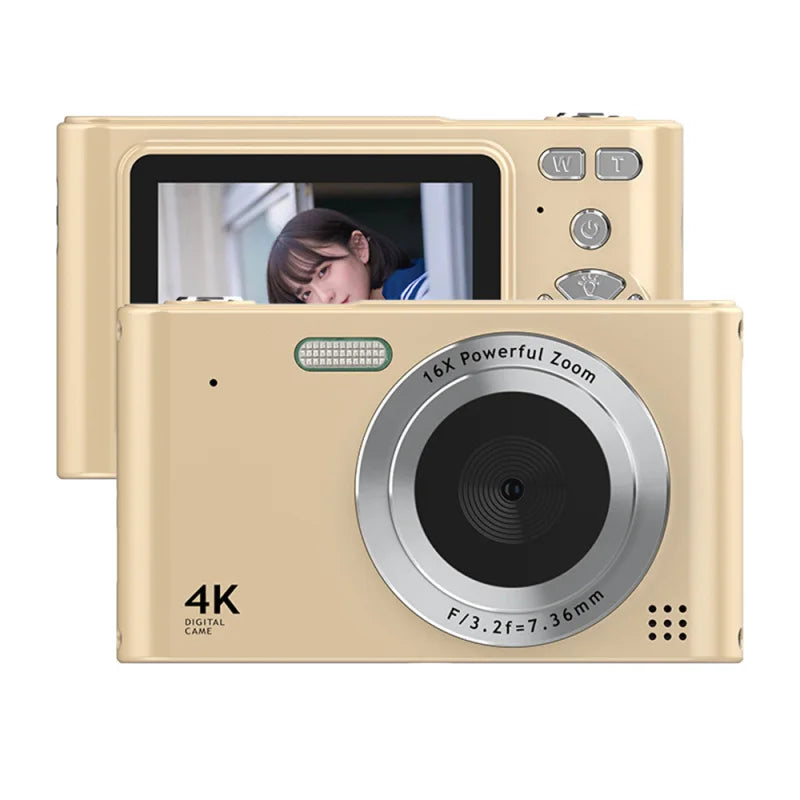 4K Digital Camera Camcorder 48MP Digital Video Camera 2.4" Screen 16X Digital Zoom Anti-shake Face Detection Beauty Effect