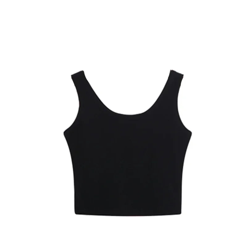 Wholesale Women Solid Color Suspender Camisole Tank Top for Women's Short Yoga Sports Crop Top Sleeveless Slim Fit Tops