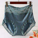 Plus Size Satin Panties Women's New Sexy High Quality Satin Transparent Mesh Women Underwear No Trace Big Briefs Large Sizes