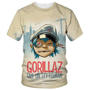 New fashion cartoon Gorillaz 3D printed T-shirt men's and women's casual hip-hop short-sleeved Harajuku style street T-shirt top