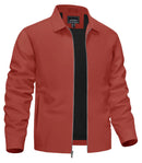 TACVASEN Lightweight Work Jackets Mens Classic Tunic Style Zipper Pockets Bomber Jackets Full Zip Spring Fall Jacket Outwear