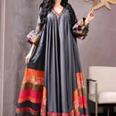 New Cross-Border Women's Clothing Amazon Digital Printing Loose-Fit Dress Middle East Long Kaftan In-Stock