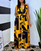 Women Slim Fit High Waist Print Jumpsuits Women V-neck