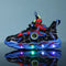Disney Boys Shoes LED Lights Cartoon Autumn Children's Sports Shoes Leather Non-slip Children's Running Shoes Sneaker Size 25-35