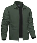 TACVASEN Lightweight Work Jackets Mens Classic Tunic Style Zipper Pockets Bomber Jackets Full Zip Spring Fall Jacket Outwear