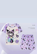 Summer Children's Pajamas Short Sleeve Girls Cartoon Old Boys Boys Home Clothes Set Pajama Sleepwear Robe Clothing Mother Kids