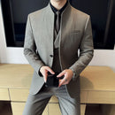 Korean Style Men's Suit Set Slim Fit Business Suit Wool Blazer Two-piece set Elegant Social Formal Men's Clothing 5XL-M