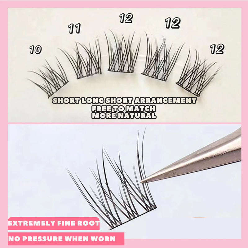 Clusters Eyelash 10 Rows Fish Tail Fluffy Natural C Curl Beauty Makeup Extension Tools Daily Wispy Single Cluster False lashes