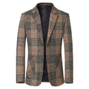 New Spring Autumn Men Plaid Blazers Jackets Male Korean Design Slim Suits Coats Business Casual Slim Fit Blazers Men's Clothing