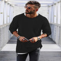 2023 Spring Men's Casual Solid Color Fashion Knitted Shirt O Neck Long Sleeve Knit Pullover Loose Soft Sweater Coats Men Tops