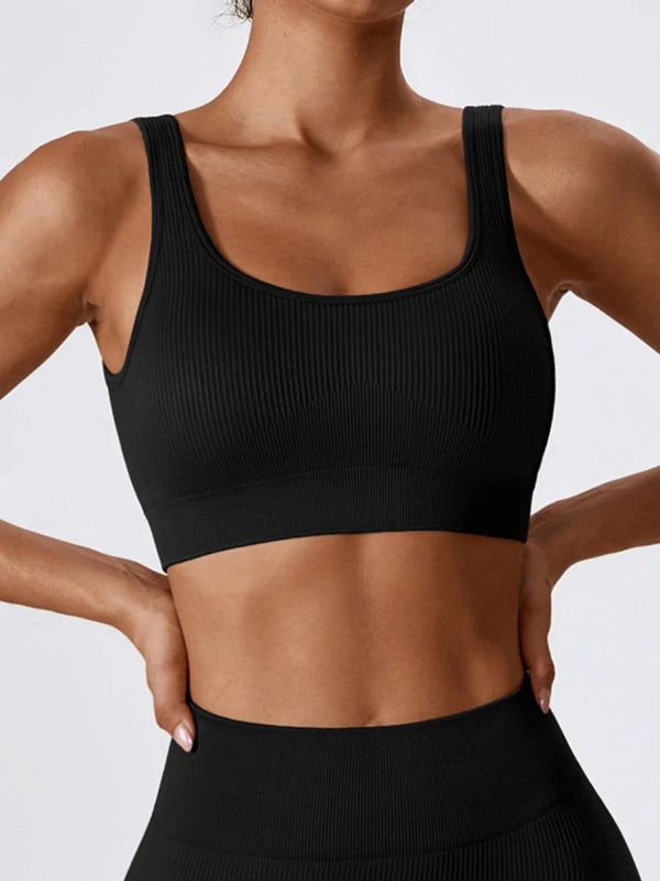 Seamless Knitted Sports Fitness Yoga Bra and Underwear