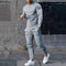 2025 Spring New Men's Casual Sport Two-pieces Fashion Solid Long Sleeve O-neck T-shirt and Sweatpants Suits Men Tracksuit Outfit