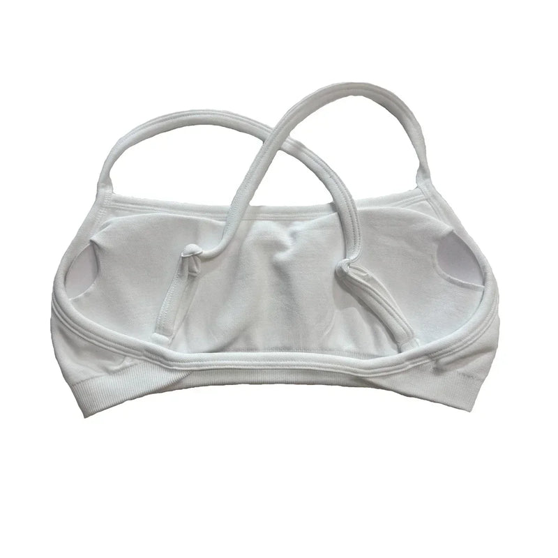 V Sculpt Bralette Seamless Padded Yoga Top Bra Stretchy Gym Crop Top with Adjustable Straps Light Support Workout Sports Bra