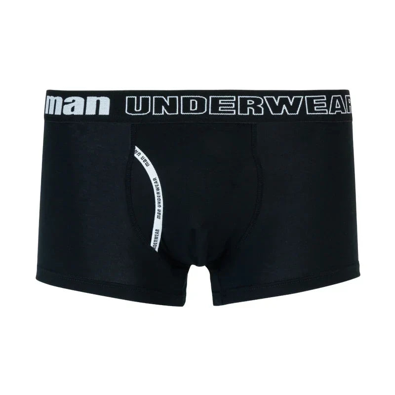 New Loose Boxer Briefs for Men Popular Elastic Comfortable Breathable Letter Printed Men's Dedicated Side Opening Underpanties