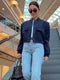 Women Fashion With Pockets Bomber Jacket Coats Vintage Long Sleeve Front Button Casual Female Outerwear Chic Tops